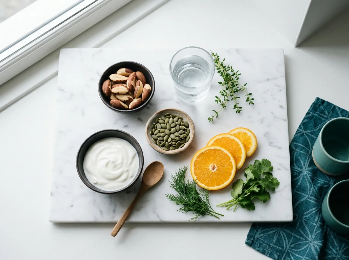 Naturliga ingredienser: brazilnötter, pumpafrön, apelsin för vitaminer och mineraler